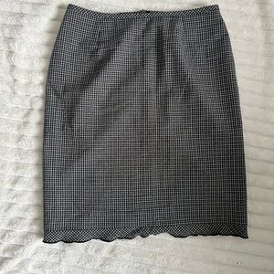 Vintage Black & White Checkered Pencil Skirt Size S / M • Classic Workwear
